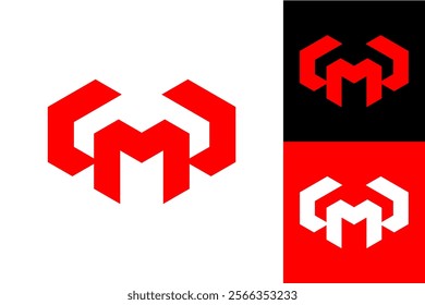 Modern Geometric M Letter Logo