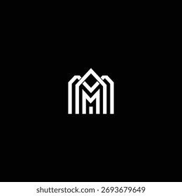 Modern Geometric M Monogram Logo for Architecture or Real Estate