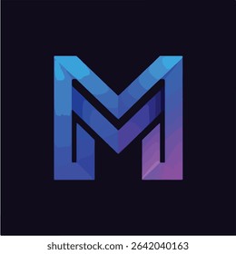 Modern Geometric MA Logo Design for Tech Branding Monogram