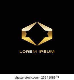 MODERN GEOMETRIC METALLIC GRAPHIC LOGO 