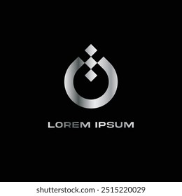 MODERN GEOMETRIC METALLIC GRAPHIC LOGO 