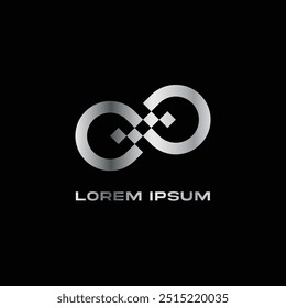 MODERN GEOMETRIC METALLIC GRAPHIC LOGO 
