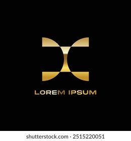 MODERN GEOMETRIC METALLIC GRAPHIC LOGO 