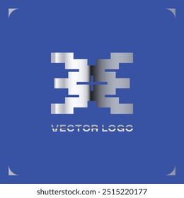 LOGOTIPO GRÁFICO METÁLICO GEOMÉTRICO MODERNO 