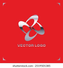 MODERN GEOMETRIC METALLIC GRAPHIC LOGO 