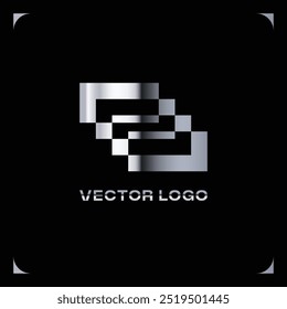 MODERN GEOMETRIC METALLIC GRAPHIC LOGO 
