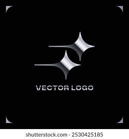 MODERN GEOMETRIC METALLIC GRAPHIC LOGO 