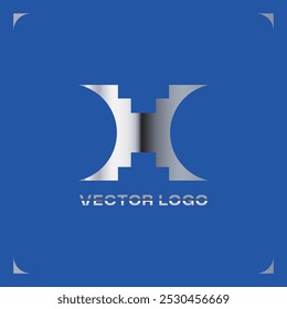 MODERNES GEOMETRISCHES METALLISCHES GRAFISCHES LOGO 
