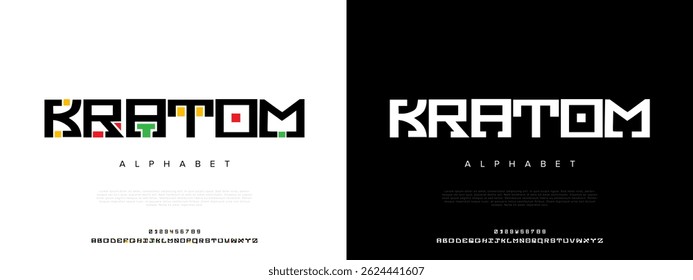 Modern geometric modular font, ideal for logo design, minimalist posters, futuristic projects and digital media
