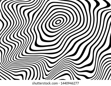 
Modern geometric monochrome abstract pattern of curved lines. For covers, business cards, banners, engravings on clothing, wall decorations, posters, canvases, sites. Vector illustration