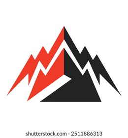 Modern Geometric Mountain Logo - Bold Typeface Design