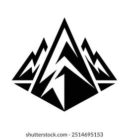 Modern Geometric Mountain Logo - Bold Typeface Design