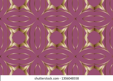 Modern geometric ornament. . Decorative texture. The background mosaic.  Stylish and golden  texture. Luxury  vector pattern. Vector illustration