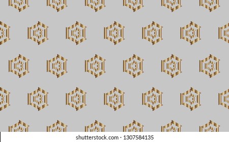  Modern geometric ornament. . Decorative texture. The background mosaic.  Stylish and golden  texture. Luxury  vector pattern. Vector illustration