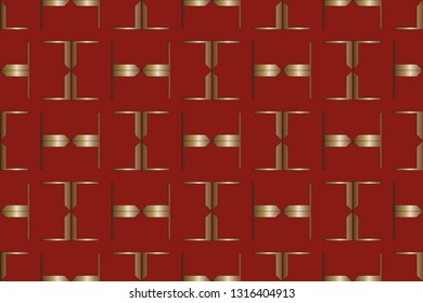 Modern geometric ornament. . Decorative texture. The background mosaic.  Stylish and golden  texture. Luxury  vector pattern. Vector illustration