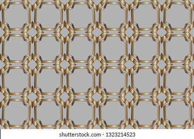  Modern geometric ornament. . Decorative texture. The background mosaic.  Stylish and golden  texture. Luxury  vector pattern. Vector illustration