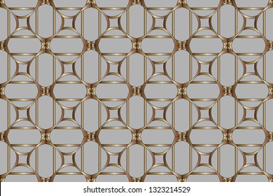  Modern geometric ornament. . Decorative texture. The background mosaic.  Stylish and golden  texture. Luxury  vector pattern. Vector illustration