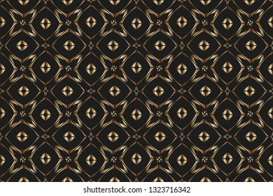  Modern geometric ornament. . Decorative texture. The background mosaic.  Stylish and golden  texture. Luxury  vector pattern. Vector illustration