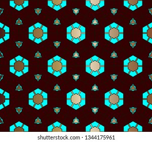 Modern geometric ornament. . Decorative texture. The background mosaic.  Stylish and golden texture. Luxury vector pattern. Vector illustration