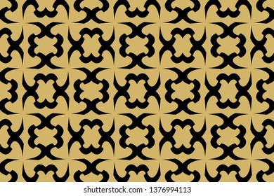 Modern geometric ornament. . Decorative texture. The background mosaic.  Stylish and golden texture. Luxury vector pattern. Vector illustration 
