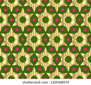 Modern geometric ornament. Seamless illustration for design. Decorative texture. The background mosaic.