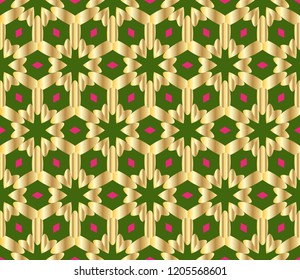Modern geometric ornament. Seamless illustration for design. Decorative texture. The background mosaic.
