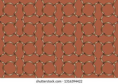 Modern geometric ornament. Seamless  illustration for design. Decorative texture. seamless pattern with golden, silver elements . design solution for interior decoration, Vector illustration 