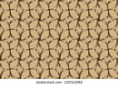 Modern geometric ornament. Seamless illustration for design. Decorative texture. Seamless pattern golden with elements . Design solution for interior decoration, floor steps, walls     