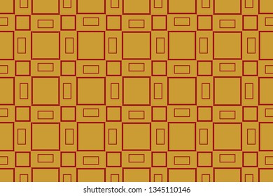 Modern geometric ornament. Seamless illustration for design. Decorative texture. Seamless pattern golden with elements . Design solution for interior decoration, 