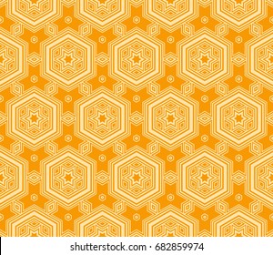 modern geometric ornament. seamless vector illustration. orange color
