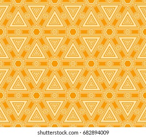 modern geometric ornament. seamless vector illustration. orange color