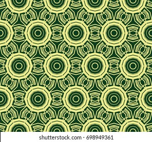 Modern geometric ornament. Seamless vector illustration for design. Green, yellow color