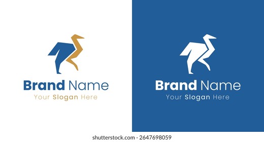 Modern Geometric Ostrich Logo Design for a Forward-Thinking Brand Identity