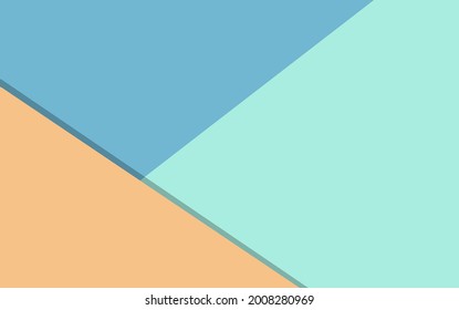 Moderne, geometrische, geschnittene Hintergrundvorlage aus Papier mit Blau, Toskana und Orange. EPS10-Vektor