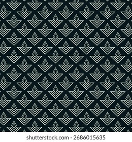 Modern geometric pattern with abstract arrow shapes in teal