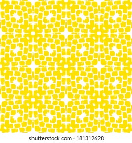 Modern geometric pattern with abstract shapes in bright yellow color. 