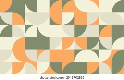 Modern geometric pattern with artistic shapes and seamless repetition. Ideal for textile prints, abstract backgrounds, and trendy poster designs.