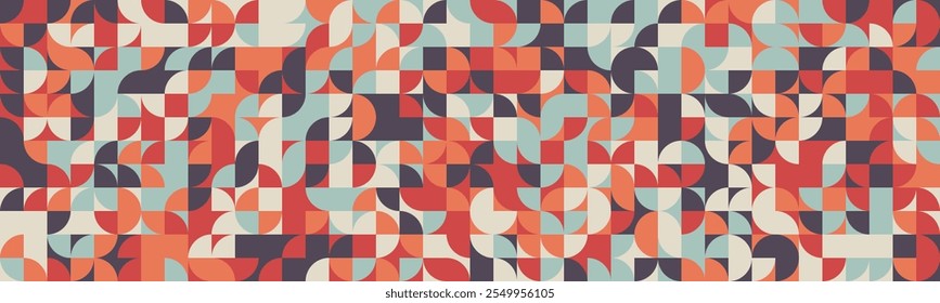 Modern geometric pattern with artistic shapes and seamless repetition. Ideal for textile prints, abstract backgrounds, and trendy poster designs.