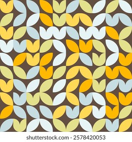  Modern geometric pattern with Bauhaus shapes circle or round mosaic grid with color art, seamless pattern tile background