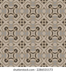 Patrón geométrico moderno en marrón beige-gris. Impresión, diseño de tela, papel pintado. Vector sin fisuras.
