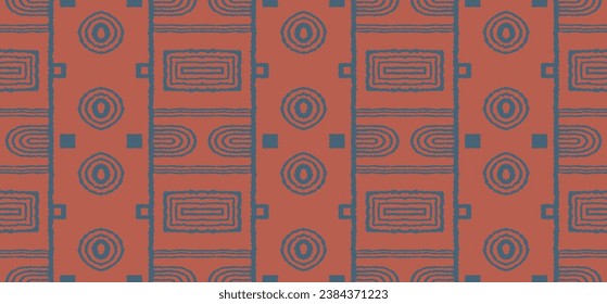 Modern geometric pattern. Circles and stripes, square lines art. Retro futuristic background. Minimalistic figures. Abstract op-art illustration. Bauhaus pattern. Scandinavian, African rug.