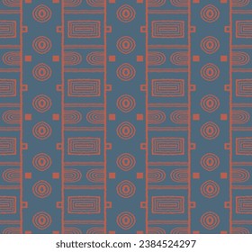 Modern geometric pattern. Circles and stripes, square lines art. Retro futuristic background. Minimalistic figures. Abstract op-art illustration. Bauhaus pattern. Scandinavian, African rug.