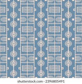 Patrón geométrico moderno. Círculos y rayas, líneas cuadradas de arte. Fondo retro futurista. Cifras minimalistas. Ilustración abstracta de op-art. Patrón de Bauhaus. Escandinavia, alfombra africana.