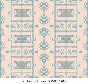 Modern geometric pattern. Circles and stripes, square lines art. Retro futuristic background. Minimalistic figures. Abstract op-art illustration. Bauhaus pattern. Scandinavian, African rug.