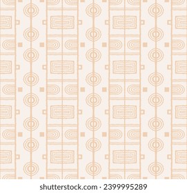 Modern geometric pattern. Circles and stripes, square lines art. Retro futuristic background. Minimalistic figures. Abstract op-art illustration. Bauhaus pattern. Scandinavian, African rug.