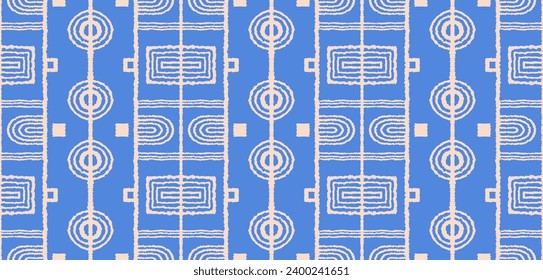 Modern geometric pattern. Circles and stripes, square lines art. Retro futuristic background. Minimalistic figures. Abstract op-art illustration. Bauhaus pattern. Scandinavian, African rug.