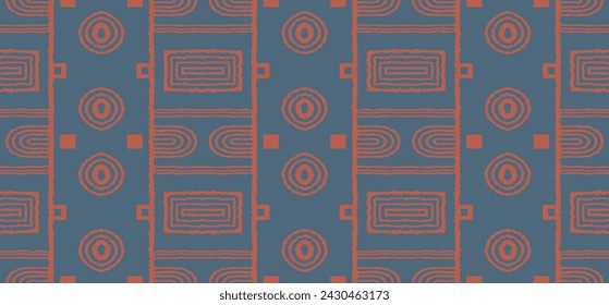 Modern geometric pattern. Circles and stripes, square lines art. Retro futuristic background. Minimalistic figures. Abstract op-art illustration. Bauhaus pattern. Scandinavian, African rug.