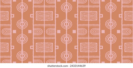 Modernes geometrisches Muster. Kreise und Streifen, quadratische Linien Kunst. Retro futuristischer Hintergrund. Minimalistische Zahlen. Abstrakte Top-Art Illustration. Bauhaus-Muster. Skandinavischer, afrikanischer Teppich.