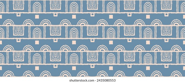 Modern geometric pattern. Circles and stripes, square lines art. Retro futuristic background. Minimalistic figures. Abstract op-art illustration. Bauhaus pattern. Scandinavian, African rug.
