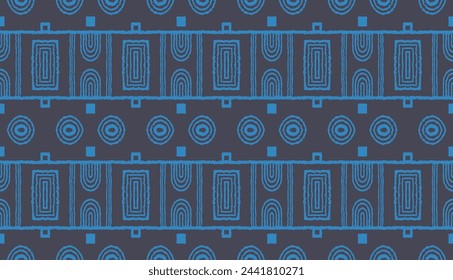 Patrón geométrico moderno. Círculos y rayas, líneas cuadradas de arte. Fondo futurista retro. Cifras minimalistas. Ilustración abstracta op-art. Patrón Bauhaus. Alfombra escandinava africana.
